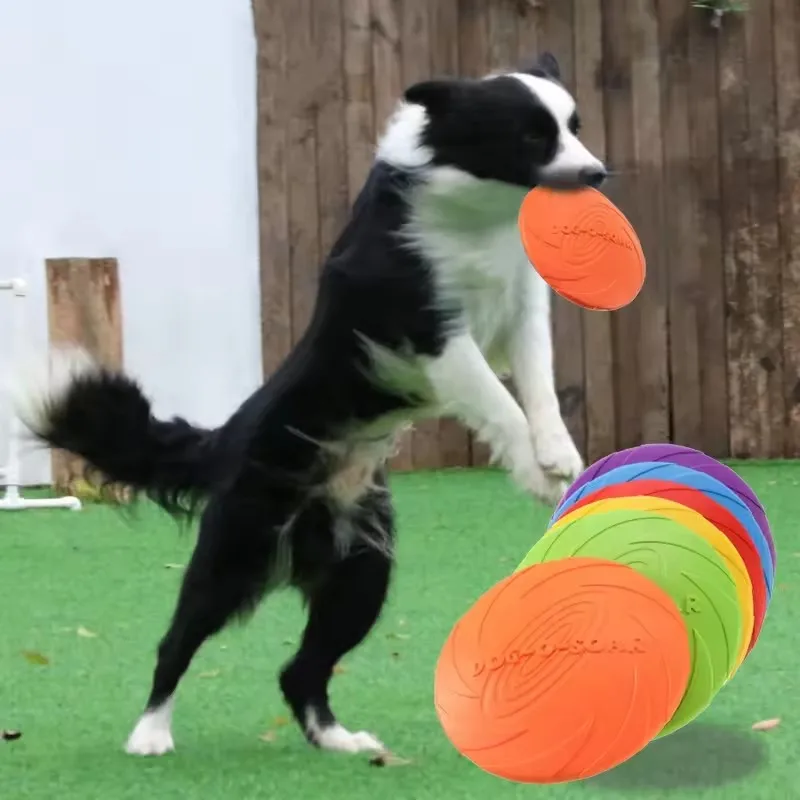 Interactive Silicone Flying Saucer Toy for Dogs Chew Resistant Flying Disc Pet Game Perfect for Puppy Training Fun