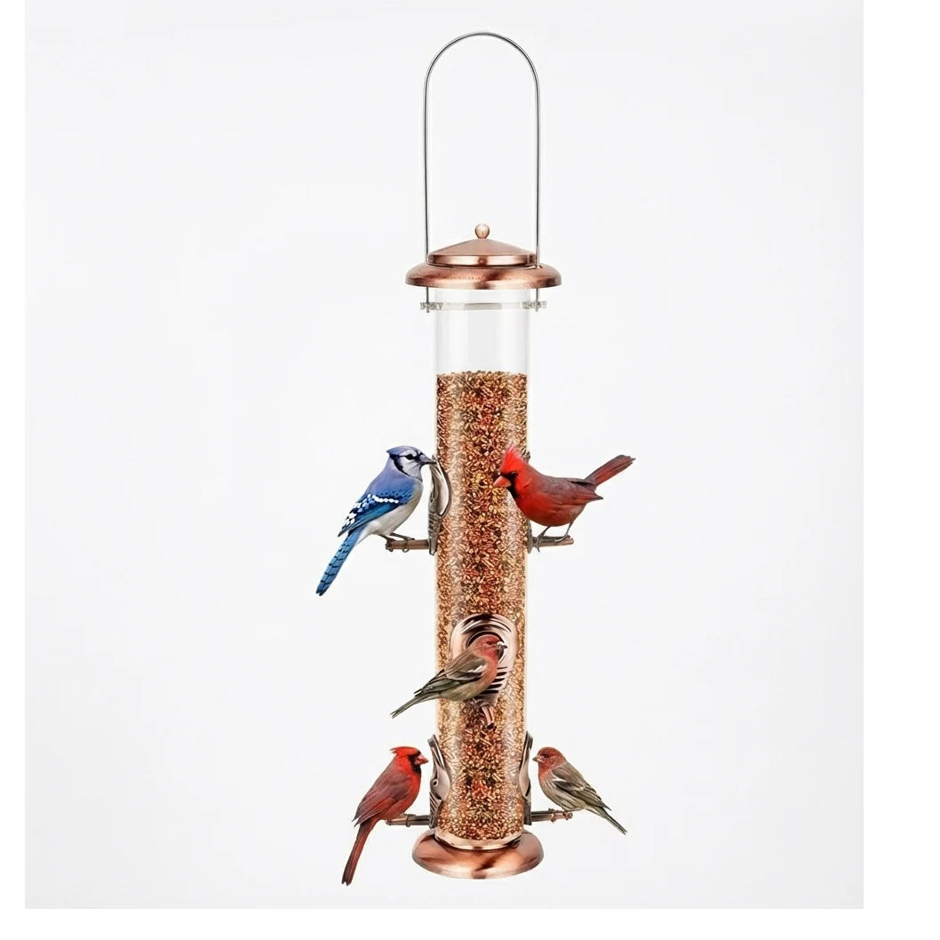 Classic Tube Bird Feeders for Outdoors Hanging Bird Feeder with 6 Feeding Ports, 2LB Seed Capacity Wild Bird Feeders - Image 5