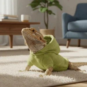 Ferret Hoodie Warm Lizards Clothes Solid Color Windproof Lizard Harness Vest Soft Bearded Dragon Hoodie Pet Show