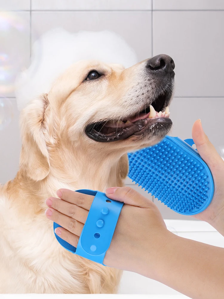 6PCS Pet Grooming Kit Silicone Dog Toothbrush Finger Dog Bath Gloves Dog Shampoo Brush Pet Grooming Gloves Dog Cat Bath Supplies - Image 5