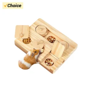 1PC Interactive Wooden Pet Hamster & Rabbit Toys - Sniff n' Snack Pet Chew Toys for Rabbit Treats, Suited as Guinea Pig