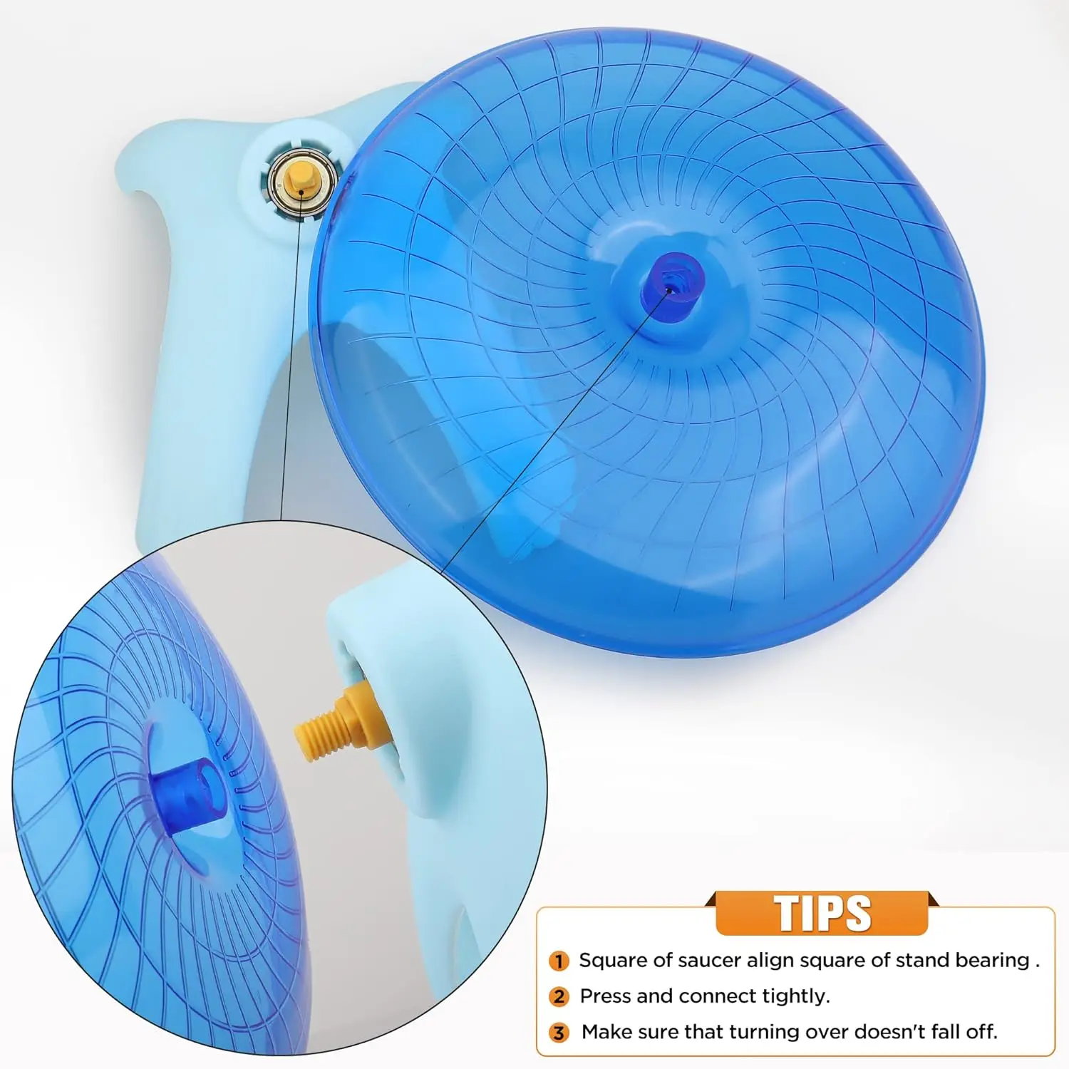 Blue Silent Hamster Exercise Wheel – 7 Inch Quiet Spinner Running Disc for Dwarf Hamster, Gerbil, Rat, Hermit Crab - Image 6