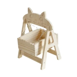 Indoor Chinchilla Swing House Hut Ledge for Hamster Cage Wooden Bed and Small Animal Platform