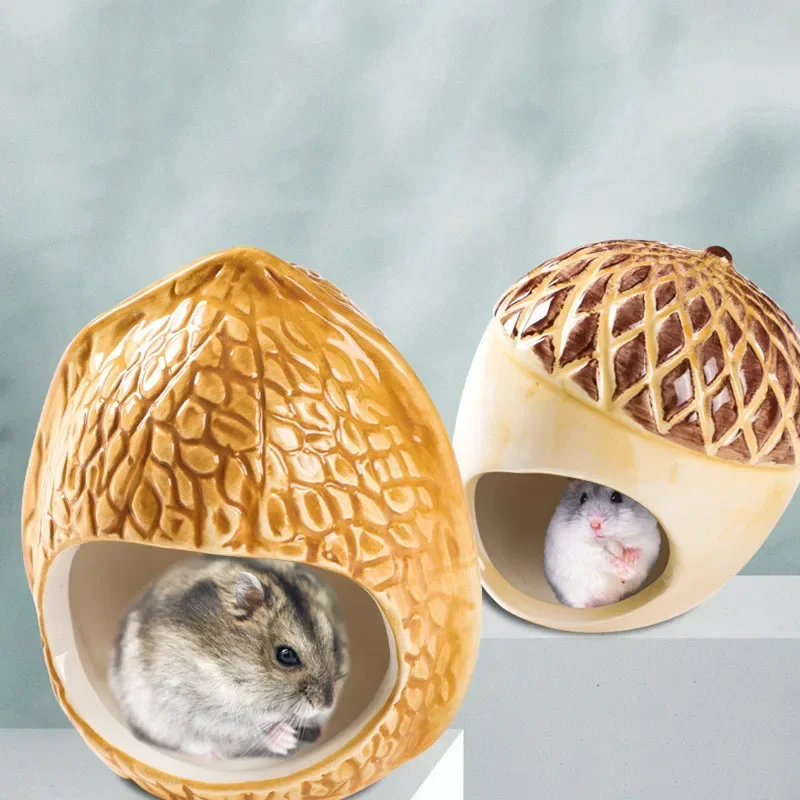 Cute Ceramic Hamster Cage Small Pet Ceramic House Sleeping Nest Pet Bed Rat HamsterToys Cage House Accessories Easy to clean - Image 2