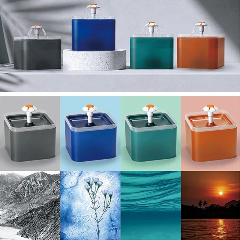 2L Automatic Cats and Dogs Water Fountain with LED Lighting USB Pet Water Dispenser with Recirculate Filtring for Pet Feeder - Image 4