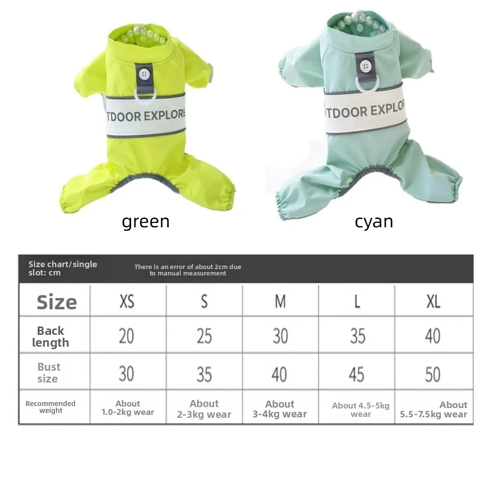 Windproof Dogs Raincoat Adjustable Straps Antifouling Dog Hooded Raincoat with D Ring Dog Rain Gear Dog Walking - Image 6