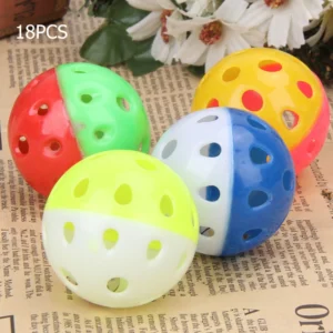 Hollowed Bell Toys Interactive Pet Playing Chewing Throwing  for Cat Teaser Random Color Kitten Training Scratch Rattle Ball