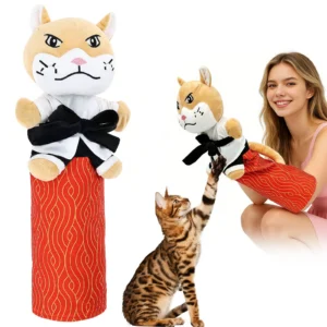 Karate Kitty Puppet Cat Wrestling Plush Play Glove Pet Interactive Dolls Fun Soft Cat Wrestling Boxing Glove Hand Puppets