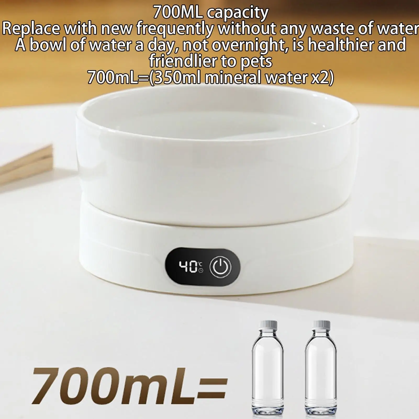 Heated Cat Dish 4 Temperature Settings Winter Pet Drinking Plate Thermal Heated Water Bowl for Chickens Ducks Birds Animals - Image 5