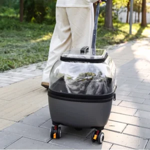 Transparent Pet Suitcase for Traveling Large Capacity Cat Carry Portable Cat Stroller Comfortable Breathable Pet Transport Crate