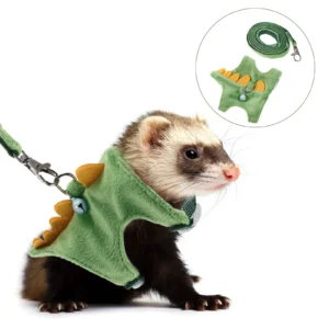 Pets Traction Harness Portable Small Animal Vest Adjustable Comfortable Anti-Escaping Ferret Leash Kit Outdoor Walking Rope