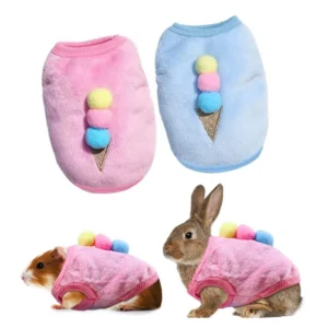 Bunny Clothes for Rabbits Small Animal Guinea Pig Warm Vest Clothes Costume Soft T-Shirt Clothes for Hamster Clothes XS XXS
