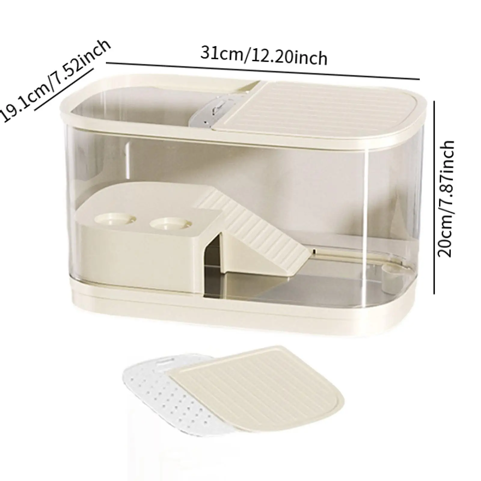 Plastic Fish Tank Household Aquarium Turtle Tank with Platform Reptile Habitat for Crabs Fishes Amphibians Reptiles - Image 6