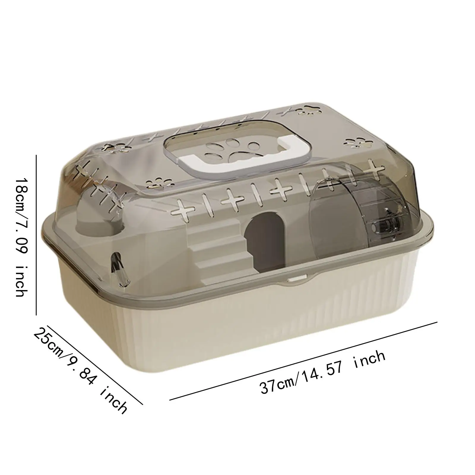Small Pet Container Hamster Carry Case Cage for Gerbils Hedgehog Guinea Pigs Beige Hamster Carrying Box Hamster Cage Travel - Image 6