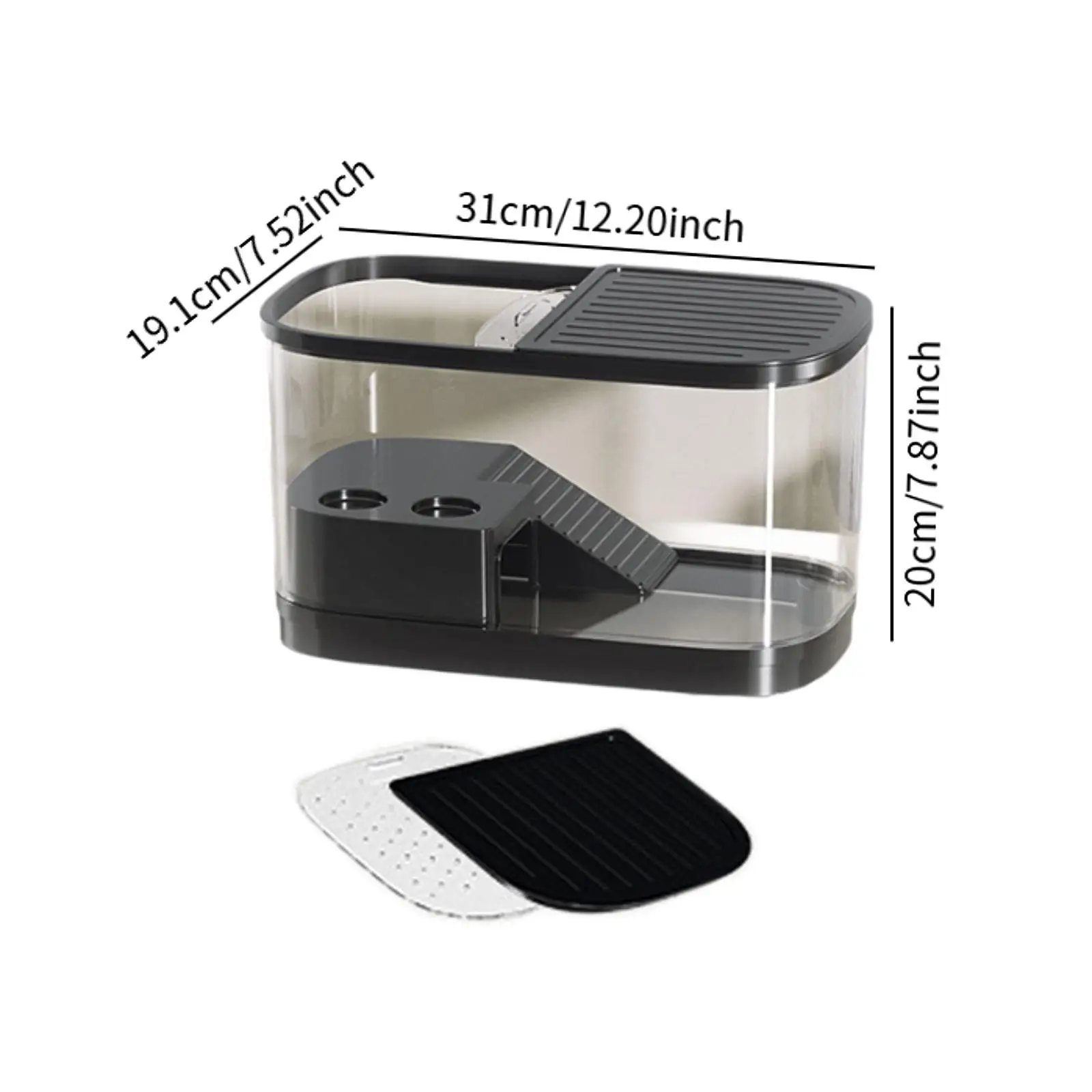 Plastic Fish Tank Household Aquarium Turtle Tank with Platform Reptile Habitat for Crabs Fishes Amphibians Reptiles - Image 8