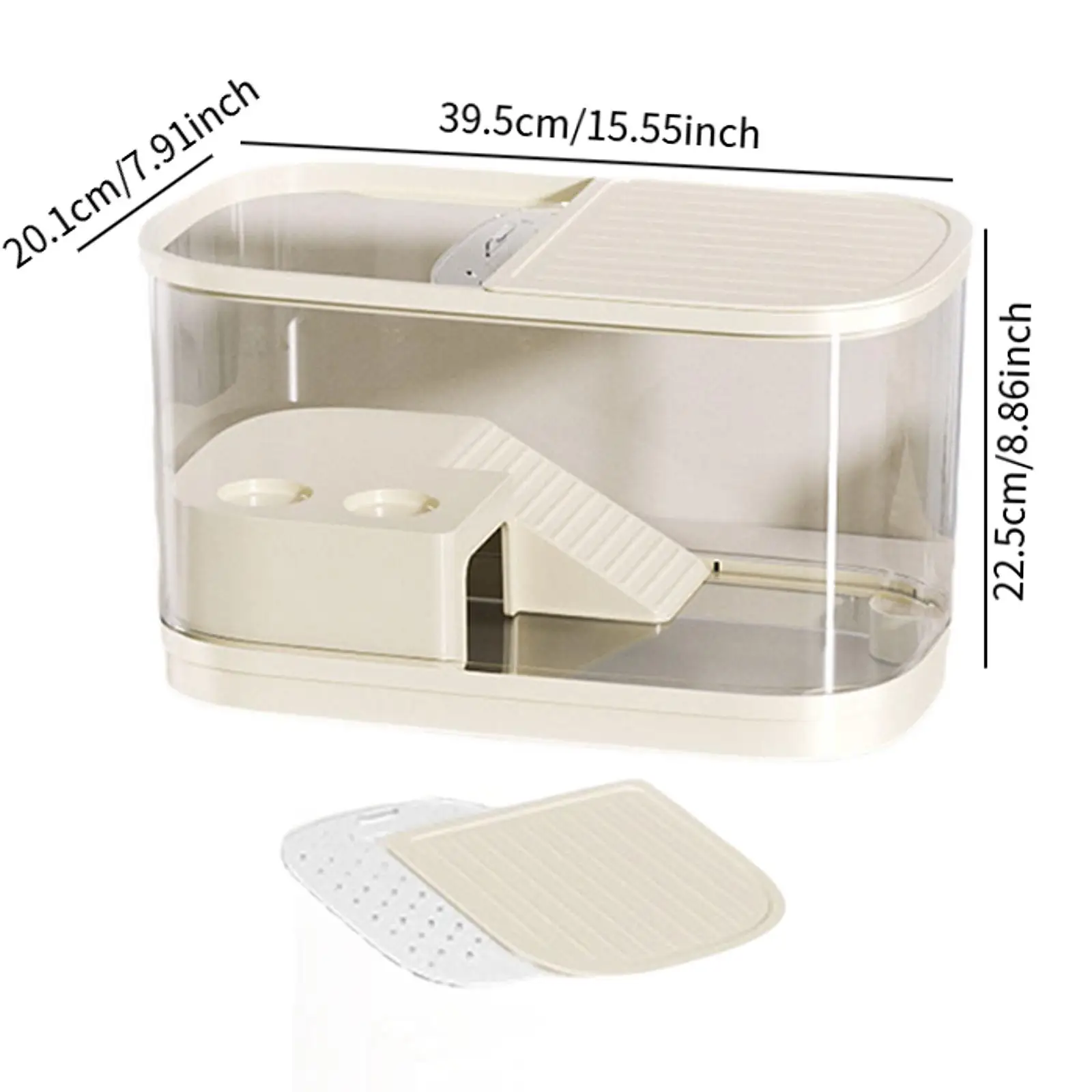 Plastic Fish Tank Household Aquarium Turtle Tank with Platform Reptile Habitat for Crabs Fishes Amphibians Reptiles - Image 9