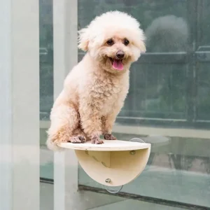 Cat Window Perch Space Saving Window Cat Seat Kitten Climbing Wood Window Shelf with 3 Suction Cups Cats Play Climb Seat for