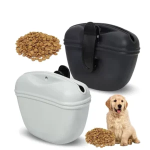 Silicone Dog Treat Pouch-Small Training Bag-Portable Dog Treat Bag for Leash with Magnetic Closure and Waist Clip airtight seale