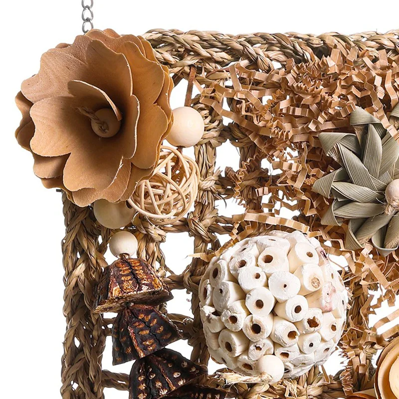 Bird Toys, Parakeet Toys Bird Foraging Toys Grass Mat Climbing Wall For Parakeet,Parrot,Cockatiel,Conure,Lovebird - Image 4