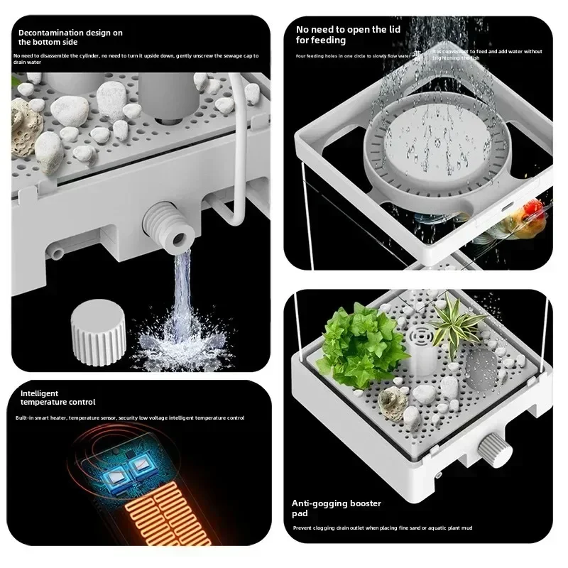 Smart betta dedicated fish tank desktop mini small ecological self-circulating desk aquarium fish tank - Image 5