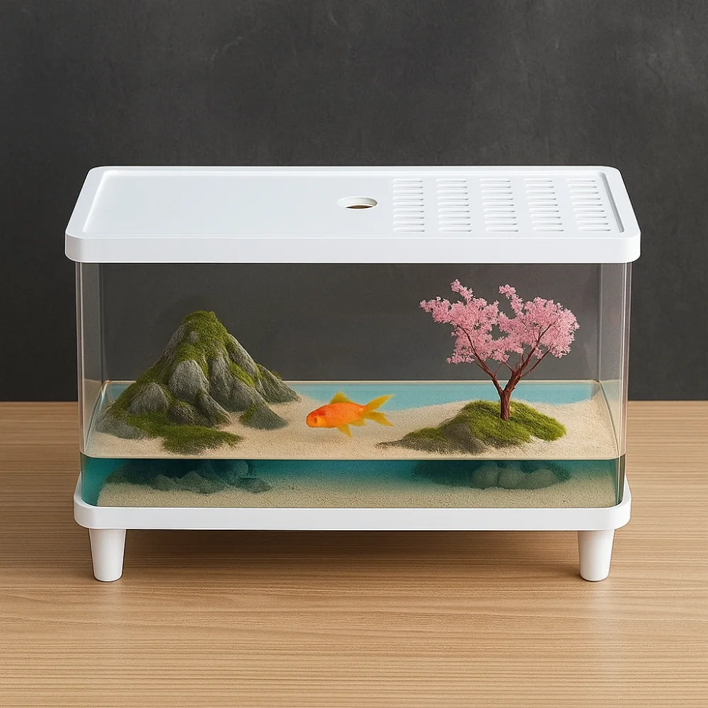 Multifunctional Transparent Reptile Terrarium Visual Breathable Lizard Breeding Box with Cover Reptile Habitat Landscaping - Image 5
