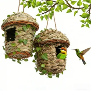 Outdoor Ecological Handmade Straw Parrot Bird Nest Creative Birdcage Ornament Supplies Garden Decoration Birdhouse Pastoral Styl
