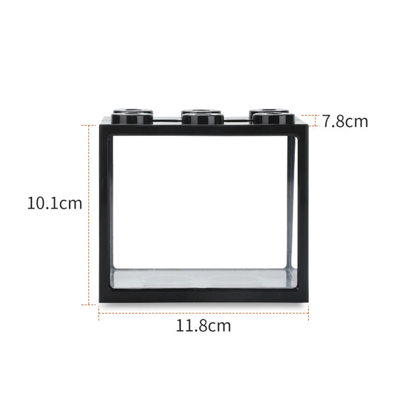 Aquarium Mini Fish Tank Reptile Pet LED Light Box Stackable Aquarium Cylinder Landscape Seaweed For Home Office Decoration - Image 6