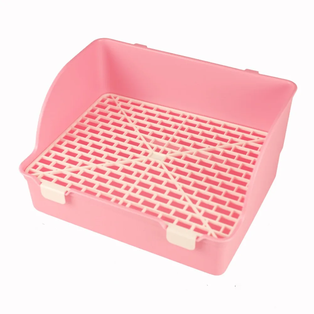 Splash-Proof Rabbit Litter Tray Anti-spill Rectangular Animal Potty Trainer Plastic Detachable Rabbit Training Toilet - Image 10
