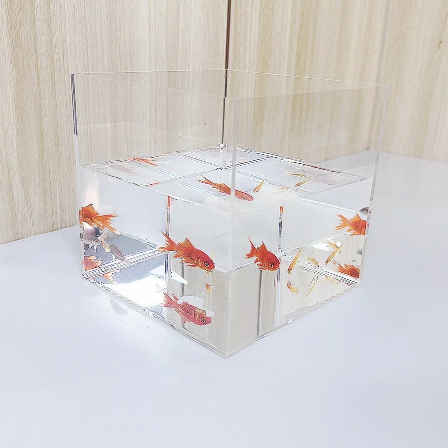 clear transparent acrylic mini table turtle, shrimp, goldfish,seaweed aquaculture tank small table fish tank