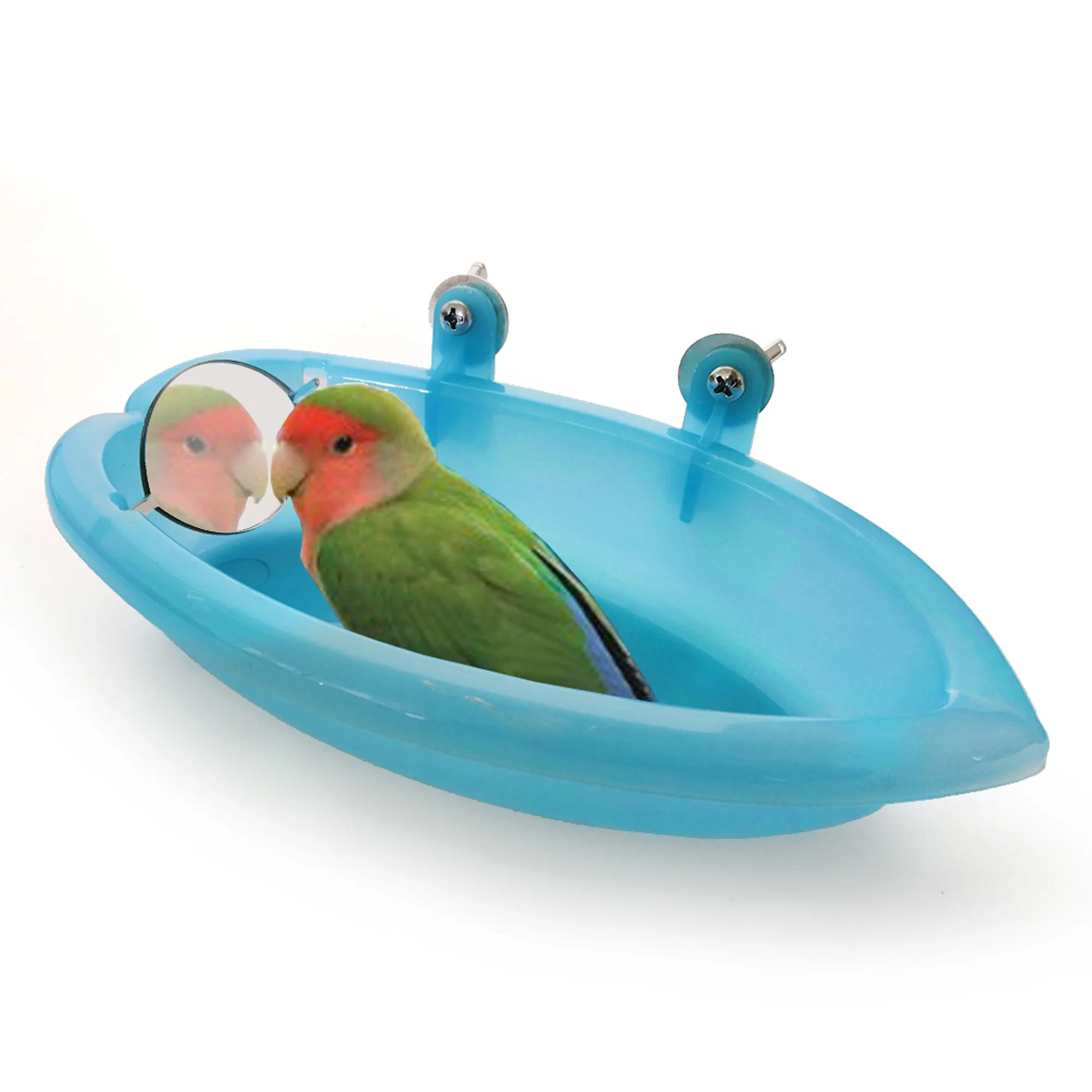 Pet Bird Bath Cage Parrot Bathtub With Mirror Bird Cage Accessories Shower Box Small Parrot Cage Pet Toys Bird Accessories 1 Pc - Image 5