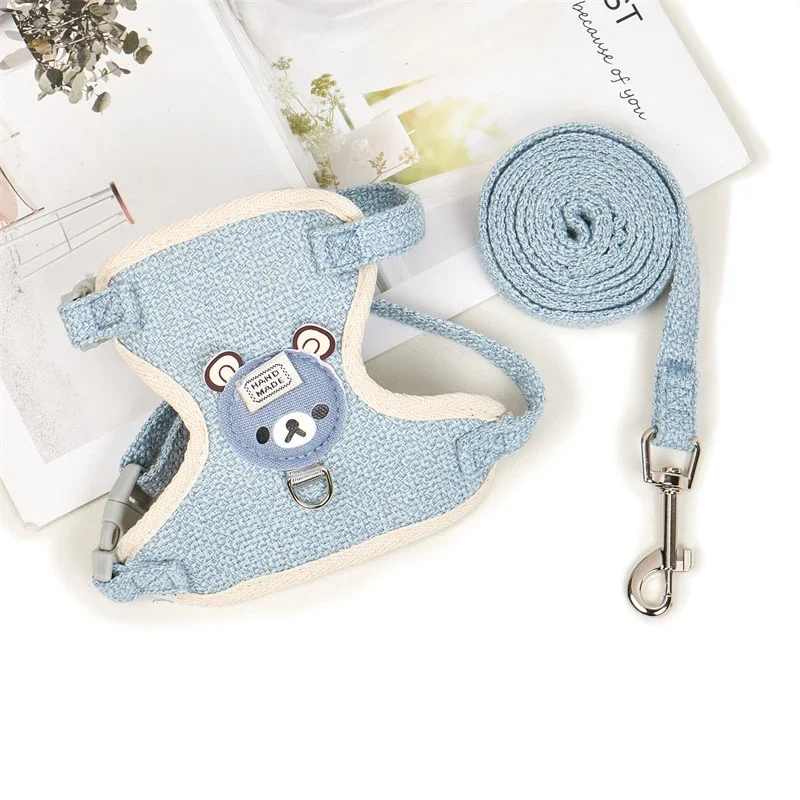Cute Rabbit Harness Leash Set Bunny Pet Accessories Small Pet Carrier Teddy Bear Cat Leash Rabbit Collar Rabbit Accessories - Image 5