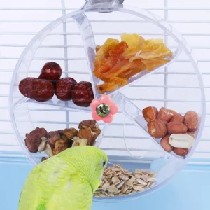 1pc Acrylic Interactive Parrot Toy Rotating Treat Dispenser for Pet Parrot Bird Cage Decoration Mental Stimulation Entertainment