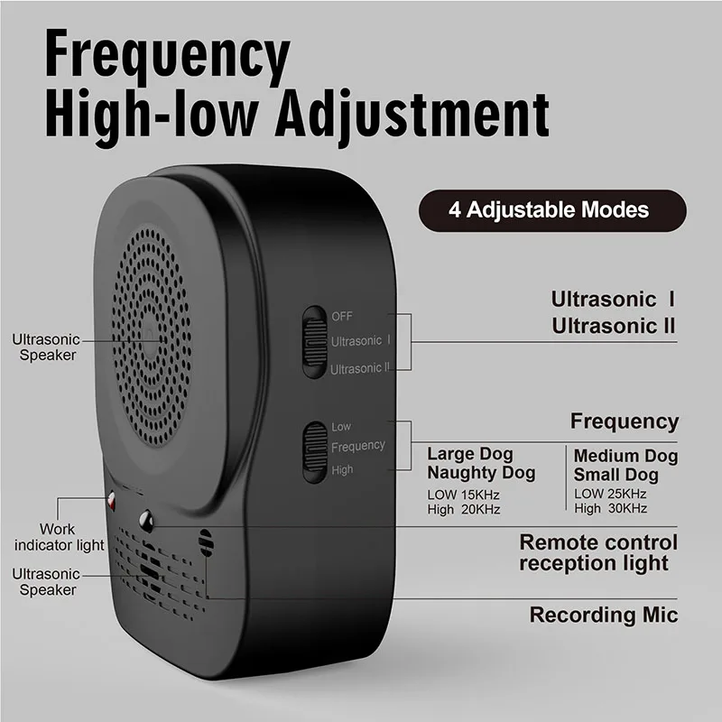 Ultrasonic Barking Stop Device Dog Driving Device Remote Control Noise Prevention Training Device Automatic Dog Barking Stopper - Image 5