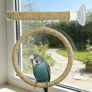 Suction Cup Bird Toy Swing Set Linen Rope Flexible Hanging Clip Swing Comfortable Grip Parrot Play Stand Toy Pet supplies
