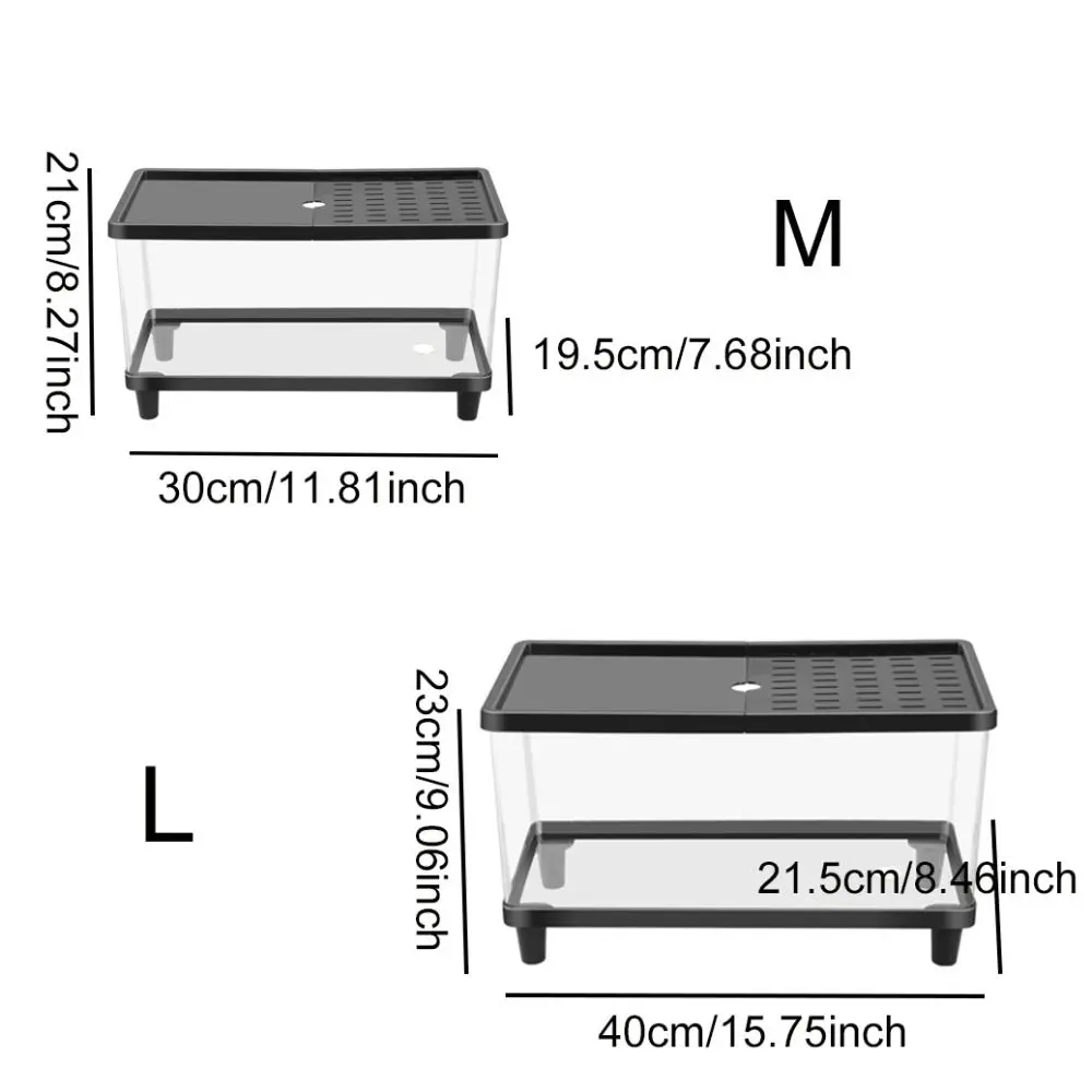 Multifunctional Transparent Reptile Terrarium Visual Breathable Lizard Breeding Box with Cover Reptile Habitat Landscaping - Image 6