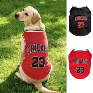 Summer Cooling Pet Dog Mesh Vest Chicago Soft Basketball Clothes Summer Casual Shirt For Medium Large Dog Labrador Pet Clothing