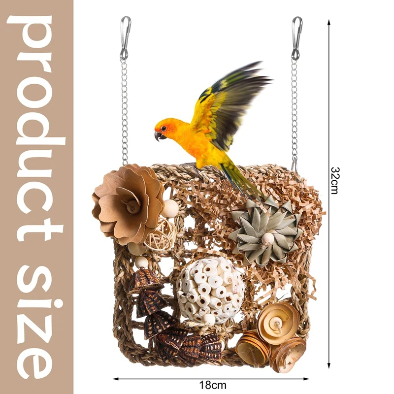 Bird Toys, Parakeet Toys Bird Foraging Toys Grass Mat Climbing Wall For Parakeet,Parrot,Cockatiel,Conure,Lovebird - Image 6
