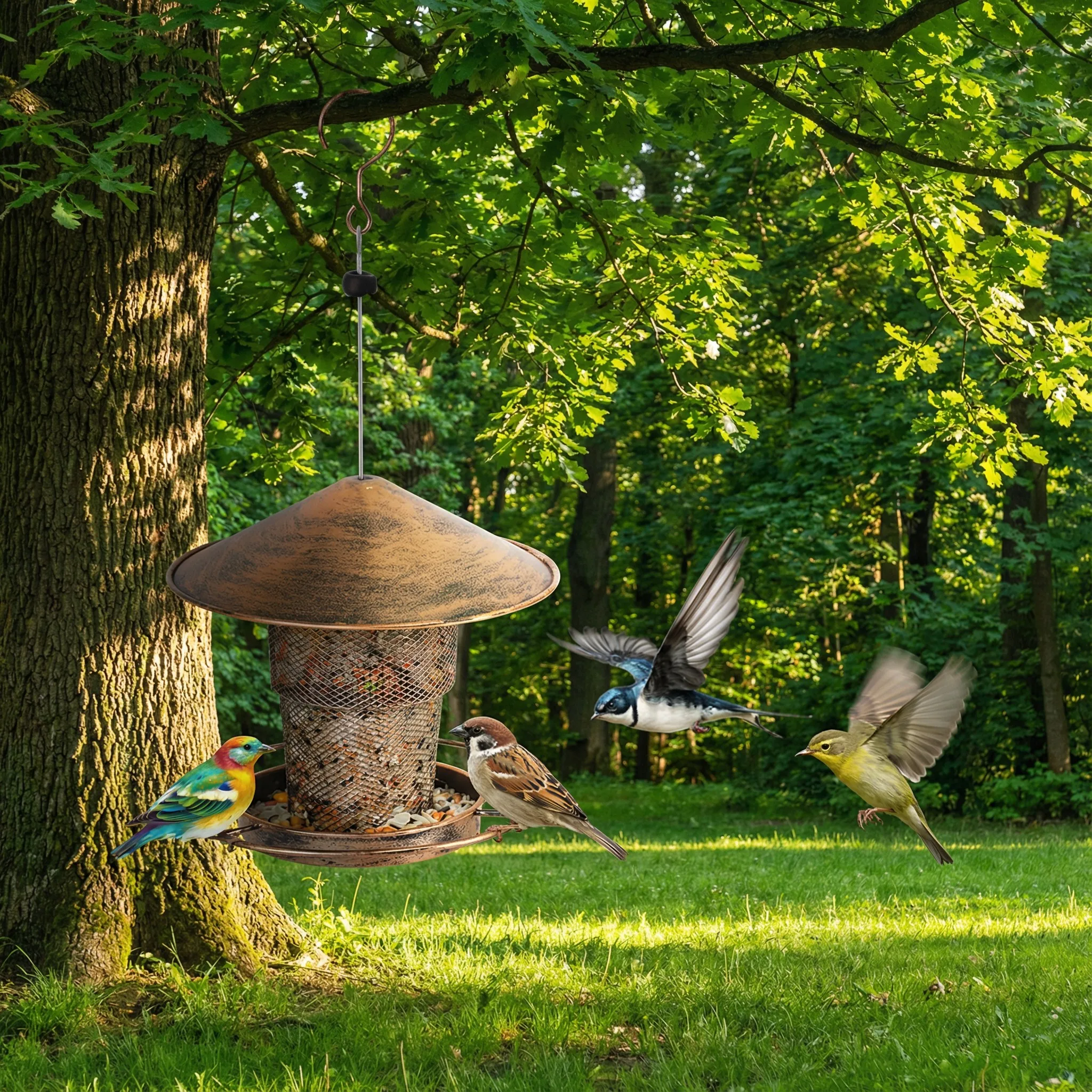 Bird Feeder for Outdoor Hanging Large Capacity Squirrel Proof Birdfeeders Heavy Duty Metal Bird Feeders for Outside - Image 4