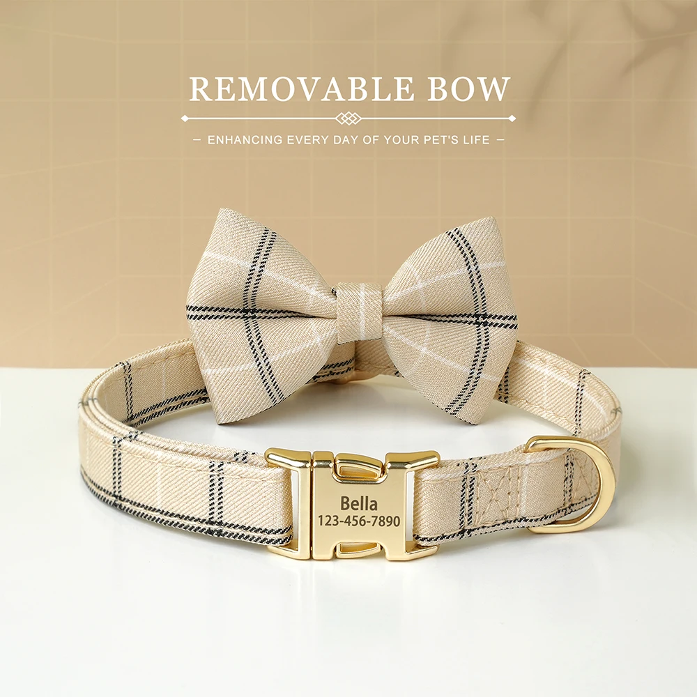 Custom Dog Collar Nylon Puppy Dog Collars With Cute Bowknot Engraved Pet Necklace Dog Collars For Small Medium Dogs Chihuahua - Image 9