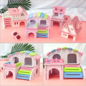 Wooden Hamster Nest Sleeping House Home Luxury Cage Pet Hideout Hut Toy Small Animal Supplies Hamster Hideout