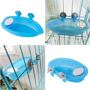 Pet Bird Bath Cage Parrot Bathtub With Mirror Bird Cage Accessories Shower Box Small Parrot Cage Pet Toys Bird Accessories 1 Pc