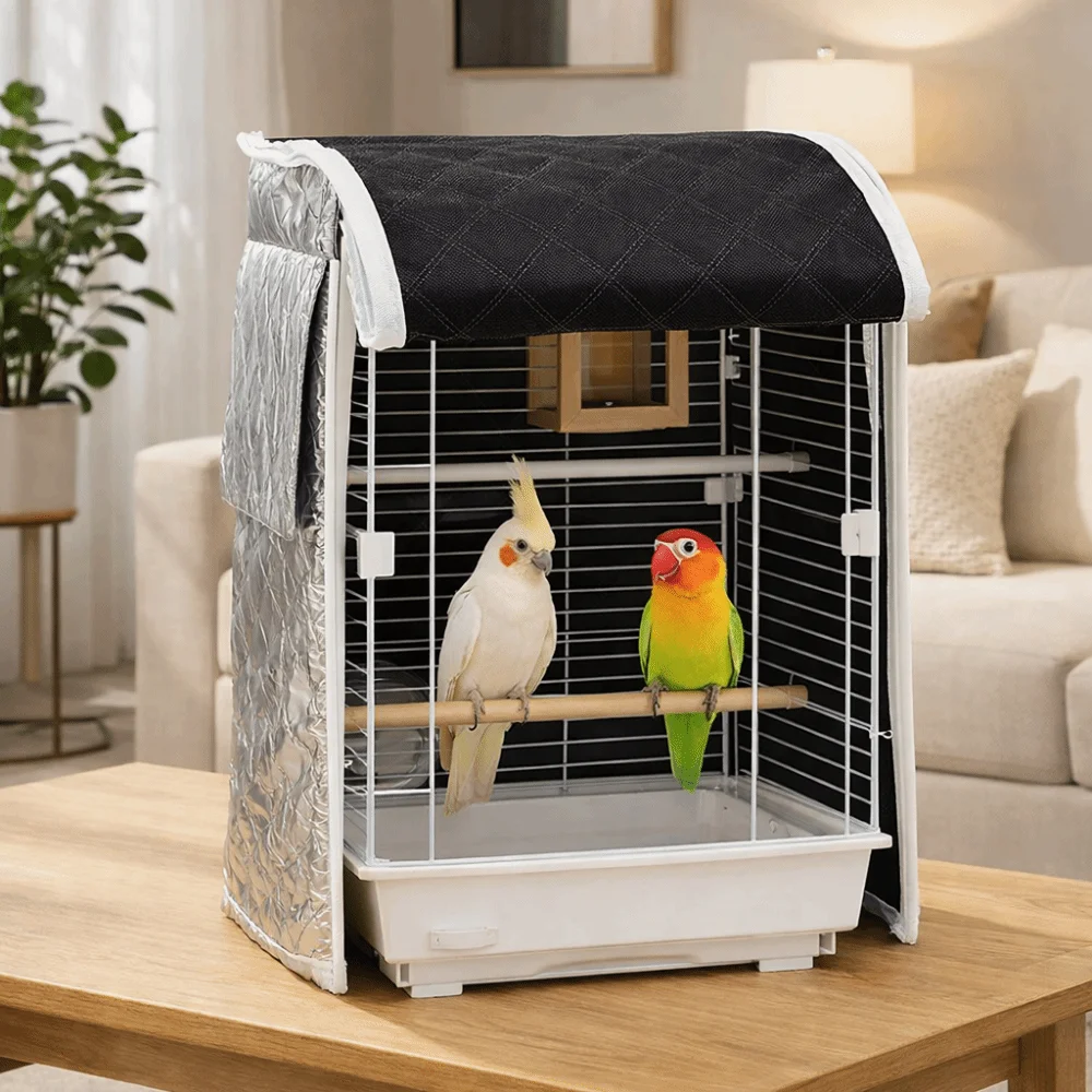 Dust Proof Cover Warm Bird Cage Cover Waterproof Quilted Windproof Cover Thicken Universal Blackout Protector Winter - Image 2