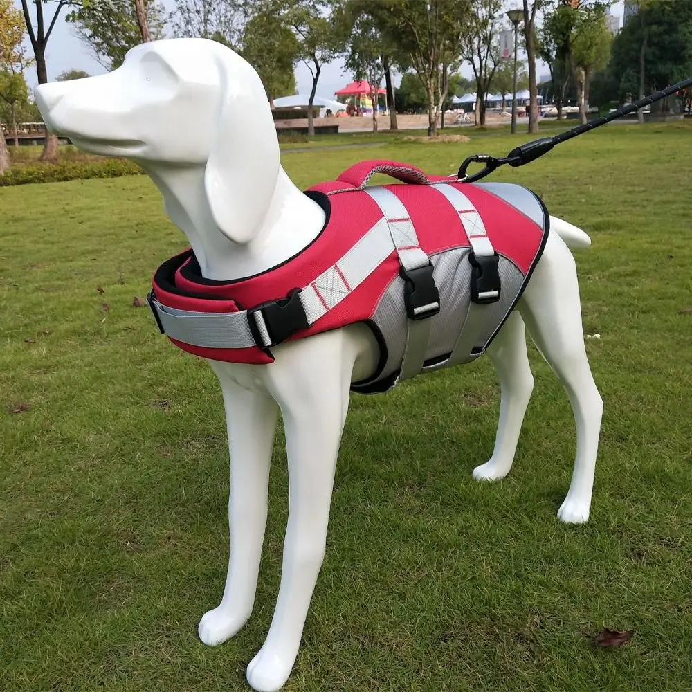 Reflective Dog Life Jacket Adjustable Breathable Pet Safety Vest Enhanced Buoyancy Oxford Cloth Swimming Clothes Beach - Image 3