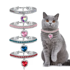 Kitten Diamante Collar Necklace for Cat Rhinestone Cute Bling Puppy Doggy Crystal Pendant Diamond Collar Pet Accessories Collar
