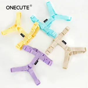 Adjustable Dog Harness Collar Leash Set Macarone Color, Reflective Small Dog Accessories for Puppy & Cat Supplies, Pet Walking