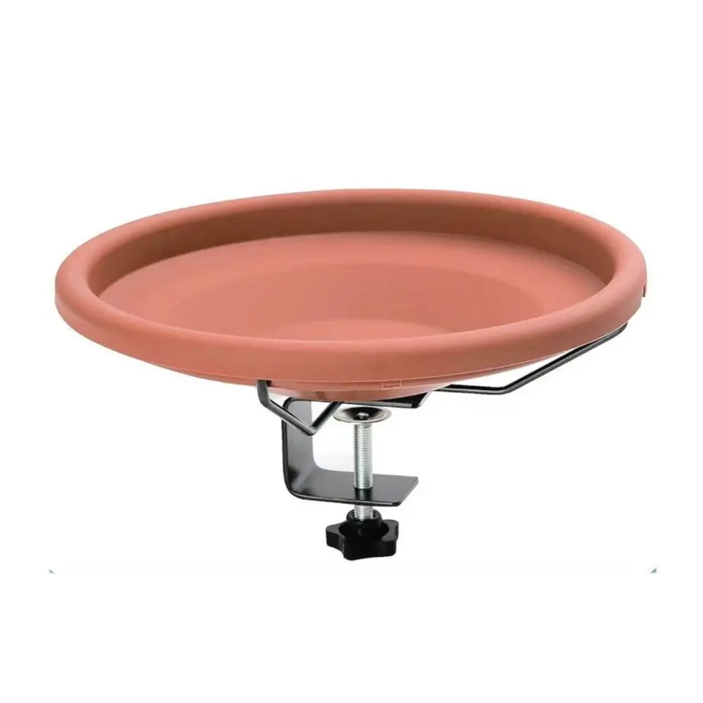 Practical Adjustable Deck Railing Bird Bath Plastic Removable Bird Bath Feeder Brown Deck Mounted Bird Bath for Garden - Image 7