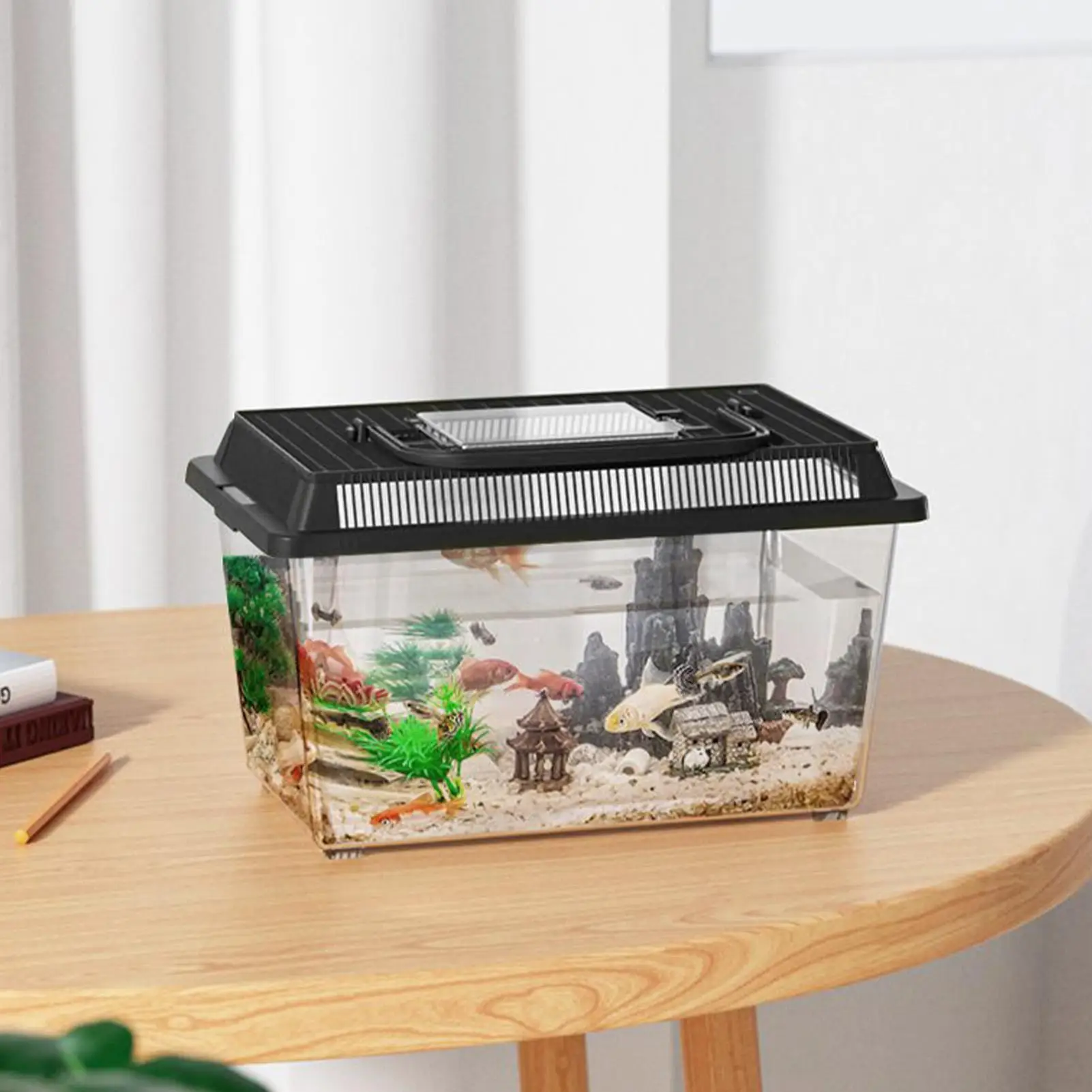 Reptile Terrarium Reptile Feeding Box Lizard Tarantula Transparent Portable Feeding Box Habitat Hatching Critter Carrier
