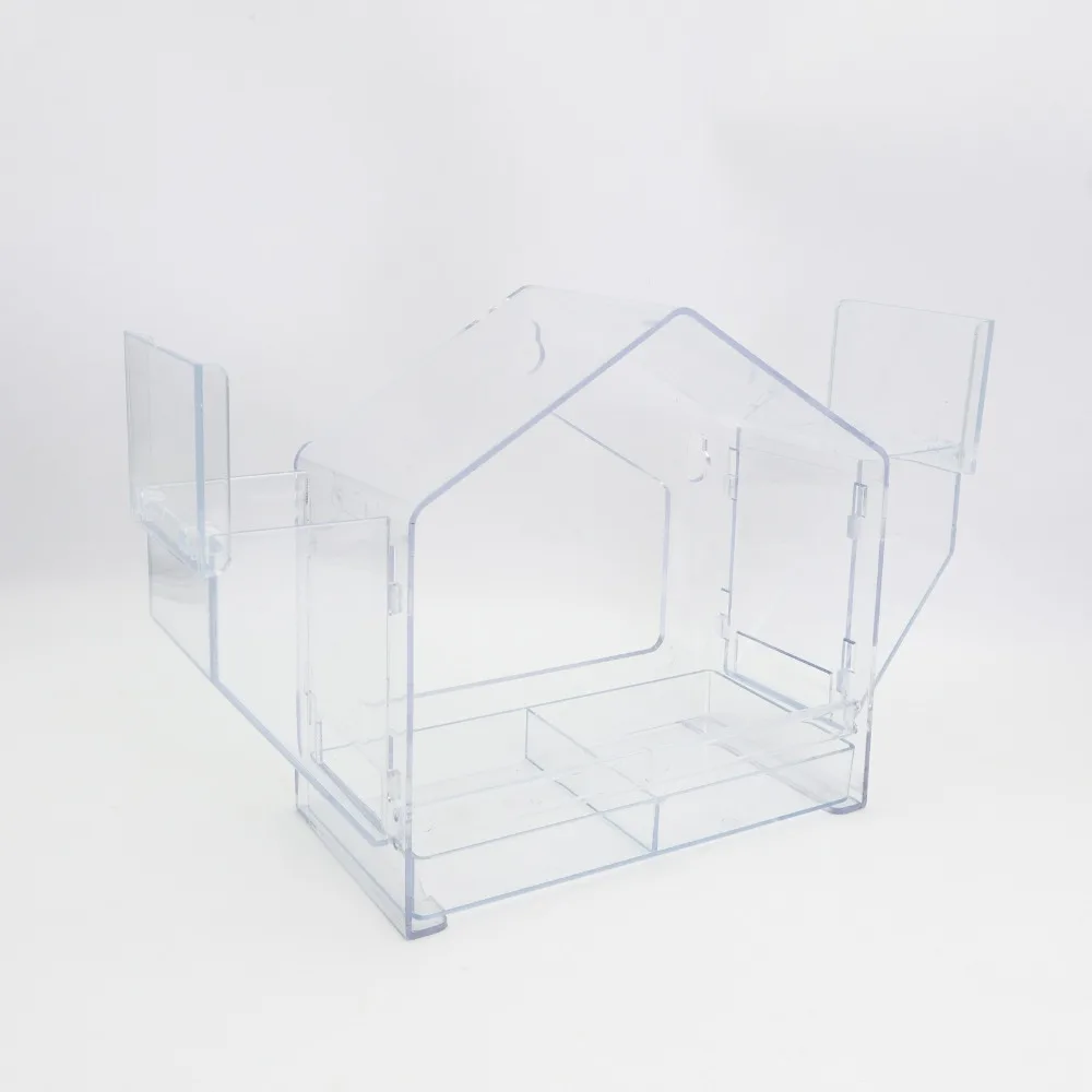 Clear Window Birds Feeder Squirrel-Proof Spacious Birds Feeding House with Suction Cup Bird Feeding Trays - Image 5