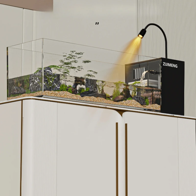 Turtle Aquarium Tank - Fish & Turtle Hybrid Habitat with Stream Landscape, Luxury Villa Ecosystem for Home/Office - Image 3