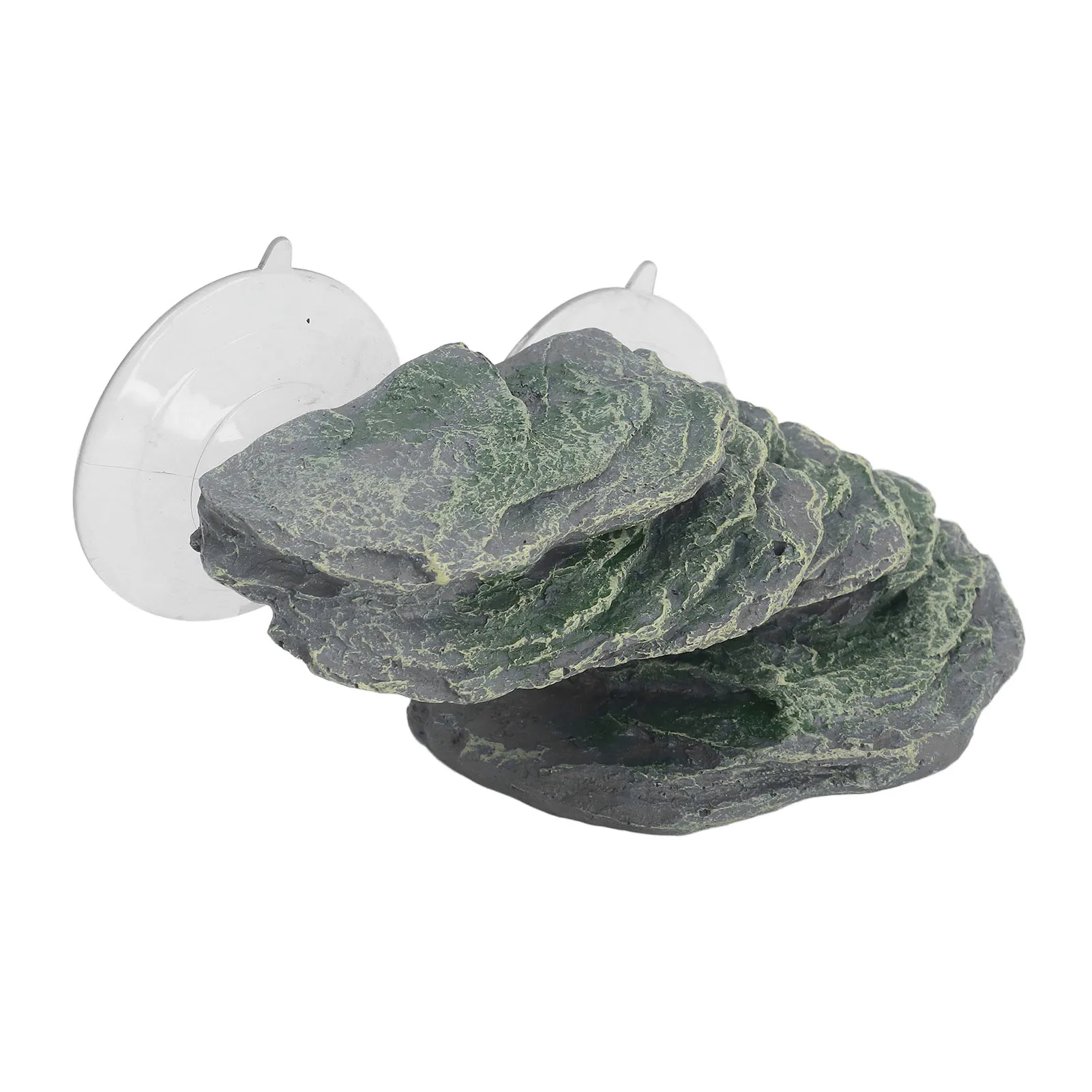 Tortoise Climbing Platform with Suction Cup Resin Lifelike Aquarium Rock Ornament Reptile Basking Dock Decoration for Fish Tank - Image 2